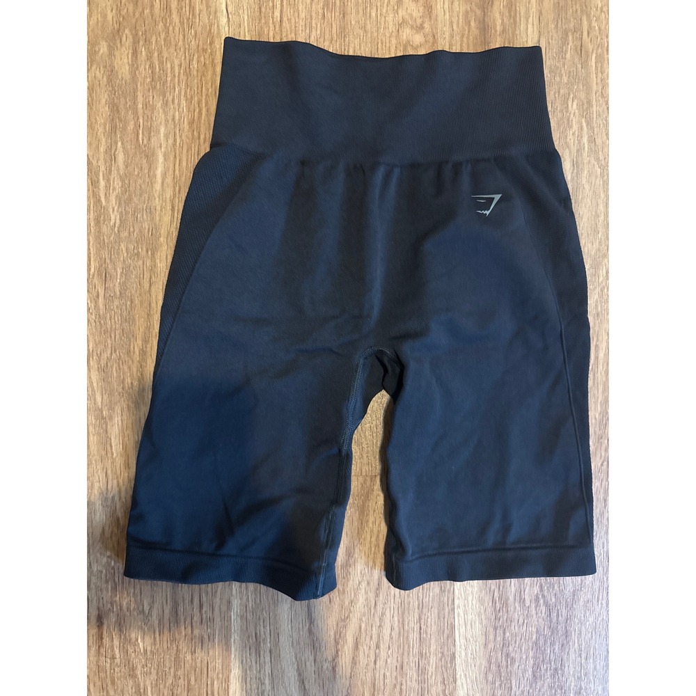 Gymshark Vital Seamless 2.0 Black High Rise Biker Shorts Womens Size Small - Picture 1 of 4